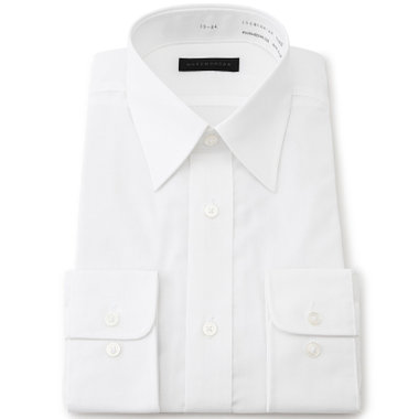 【WEB限定/OUTLET/汚れ・キズ等有】【DUKEMORGAN】【形態安定】レギュラーカラーワイシャツ/ホワイト×ブロード