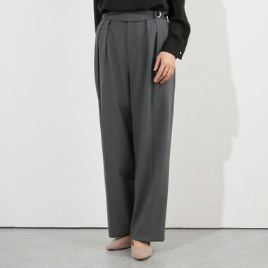  【NATURAL BEAUTY】【年間】ワイドパンツ/グレー/※裾直し必要