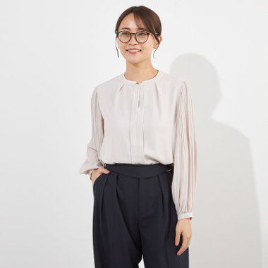 【NATURAL BEAUTY】袖プリーツブラウス/ベージュ