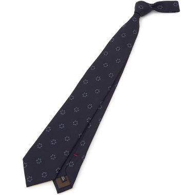 【名品】【Donato Vinci Italy】シルク小紋柄ネクタイ 8.5cm;幅/ネイビー/MADE IN JAPAN