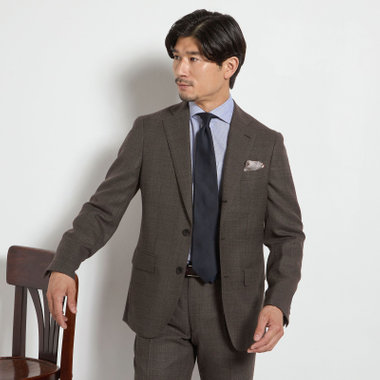 【Donato Vinci Italy CLASSICO】【春夏】2釦シングルスーツ 2タック/ブラウン/REAL NAVY COLLECTION/※裾上げ必要