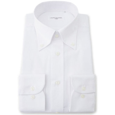 【JOHN PEARSE White】【形態安定】ボタンダウンドレスシャツ/ホワイト×ドビーツイル/Oil guard