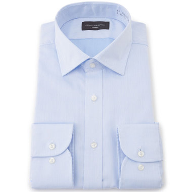 【JOHN PEARSE Black】【形態安定】ワイドカラーワイシャツ/ブルードビーストライプ