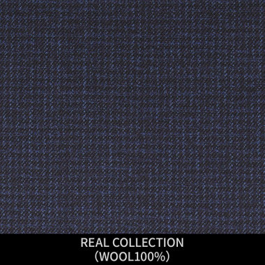 【パターンオーダー】【JOHN PEARSE WHITE 4釦1掛ダブル】【秋冬】スーツ/REAL COLLECTION/ネイビー×チェック(WOOL100%)