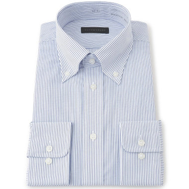 【DUKEMORGAN】【形態安定】ボタンダウンワイシャツ/ホワイト×ネイビーストライプ