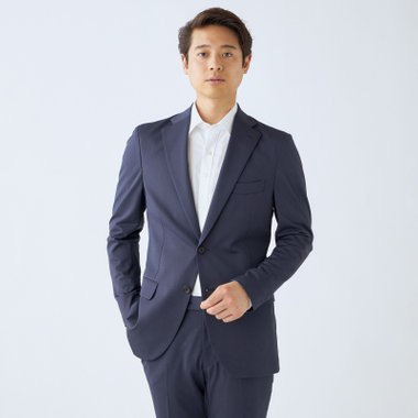 【WEB限定/OUTLET/汚れ・キズ等有】【JOHN PEARSE comfort navy】【春夏】機能性ポリエステル素材 2釦シングルジャケット/ネイビー/ULTRA MOVE/RIRANCHA/ウォッシャブル