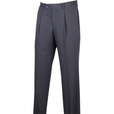 【WEB限定/OUTLET/汚れ・キズ等有】【JOHN PEARSE comfort】【年間】コットンブレンド 1タックテーパードスラックス/ネイビー×ソリッド/ウォッシャブル/ストレッチ