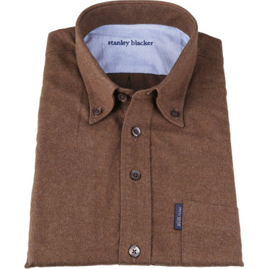 【WEB限定/OUTLET/汚れ・キズ等有】【stanley blacker new york】【長袖】ピーチスキンボタンダウンシャツ/カーキ