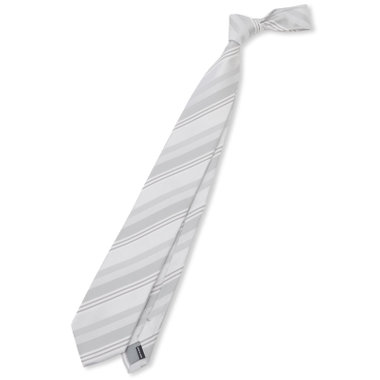 【WEB限定/OUTLET/汚れ・キズ等有】【Donato Vinci Italy】【結婚式】シルクフォーマルネクタイ 8.0㎝幅/ホワイト＆シルバー×ストライプ/MADE IN JAPAN