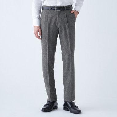 【stanley blacker new york】【秋冬】1タックスラックス/グレー/ウエストムーブ仕様/※裾上げ必要