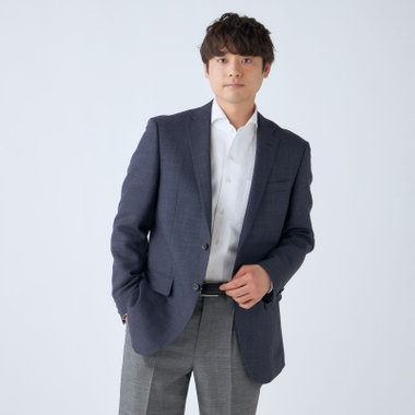 【Donato Vinci Italy】【春夏】ウールリネンシルクブレンド2釦シングルジャケット/ネイビー