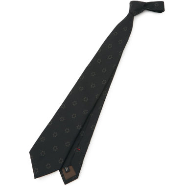 【名品】【Donato Vinci Italy】シルク小紋柄ネクタイ 8.5cm;幅/ダークグリーン/MADE IN JAPAN