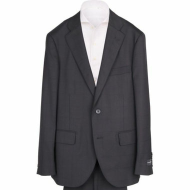 【JOHN PEARSE comfort】【春夏】2釦シングルスーツ 1タック/ブラック×ウィンドペン/NEW ZEALAND LIMITED WOOL/REAL BLACK COLLECTION