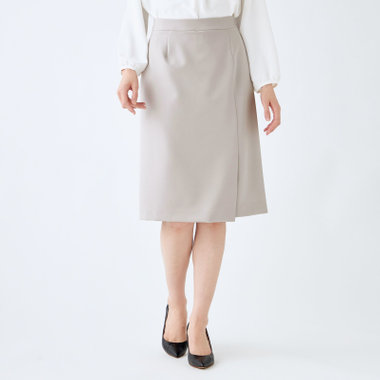 【mirum purple】【年間】ラップ風フレアスカート/グレージュ