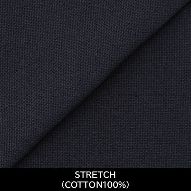【日本縫製】【パターンオーダー】ワイシャツ・ドレスシャツ/ネイビー×オックス/ストレッチ素材(COTTON100%)