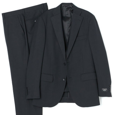 【JOHN PEARSE comfort】【年間】2釦シングルスリーピーススーツ ノータックパンツ ダブルベスト / ブラック / パンツウォッシャブル ※裾上げ必要