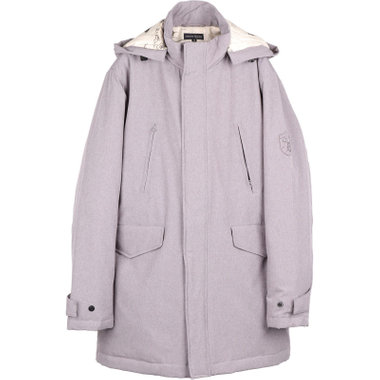 【stanley blacker】フード付きスタンドコート/グレー