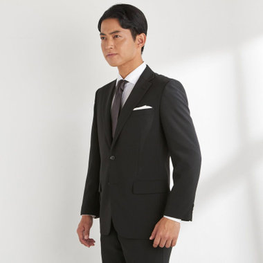 【ベーシックシルエット】2釦シングルフォーマルスーツ 1タックパンツ/アジャスター付/※裾上げ必要