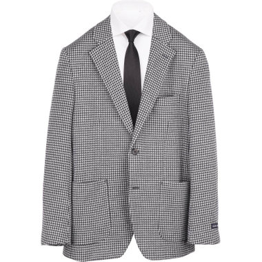 【stanley blacker】【秋冬】2釦シングルジャケット/グレー×ハウンドトゥース/ニット素材