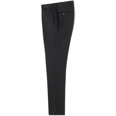 【HIGH SPEC MOTION】【年間】ノータックパンツ セットアップ / ブラック / メランジニット / ウォッシャブル / ビジカジ※裾直し必要