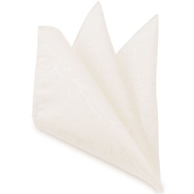  シルクブレンドポケットチーフ/ホワイト×ペイズリー