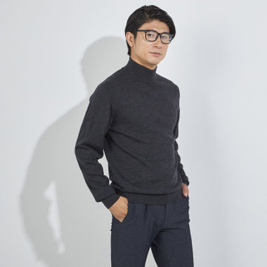 JPコンフォート モックネックセーター/グレー