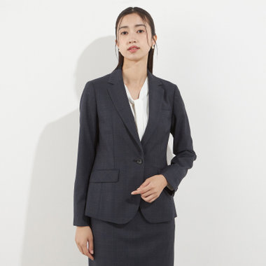 【Diana】【秋冬】ジャケット/ネイビー×チェック/ウォッシャブル＆ストレッチ