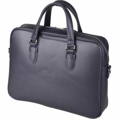 【WEB限定/OUTLET/汚れ・キズ等有】【Donato Vinci Italy】リサイクルレザーブリーフケース/ネイビー/ショルダーストラップ付き