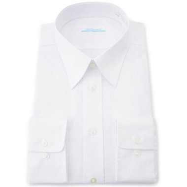 【DIFILONA】【形態安定】【レキュラーシルエット】レギュラーカラードレスワイシャツ/ホワイト×ソリッド/COOL MAX