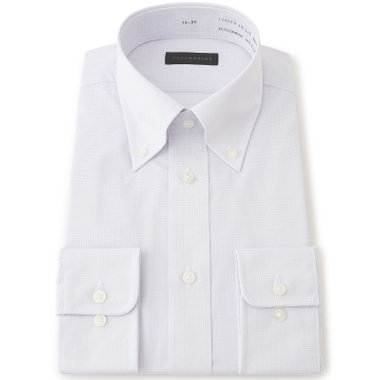 【DUKEMORGAN】【形態安定】ボタンダウンワイシャツ/グレー＆ホワイト×チェック