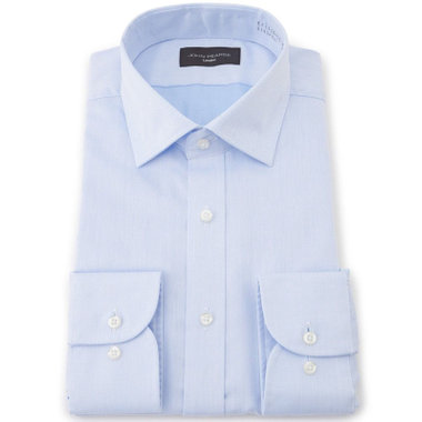 【JOHN PEARSE Black】【形態安定】ワイドカラーワイシャツ/ブルードビーストライプ