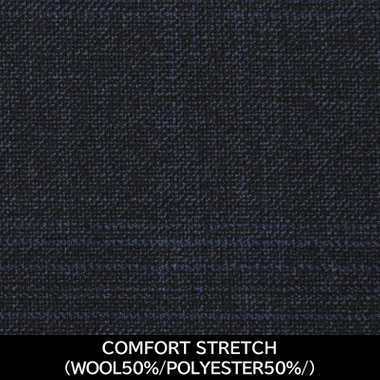 【パターンオーダー】【JOHN PEARSE comfort 3釦段返り】【秋冬】スーツ/COMFORT STRETCH/ネイビー(WOOL50% POLYESTER50%)