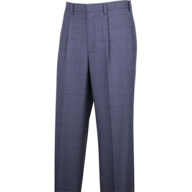 【JOHN PEARSE White】【春夏】ウールブレンド 1タックパンツ/ネイビー×ウィンドペン/ウォッシャブル