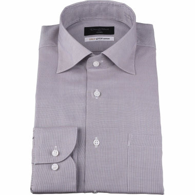 【Donato Vinci Italy Uomo】ワイドカラードレスワイシャツ/グレー/Tough釦/GIZA COTTON