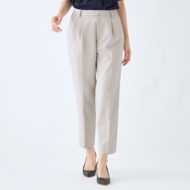 【WEB限定/OUTLET/汚れ・キズ等有】【mirum purple】【年間】タックテーパードパンツ/グレージュ