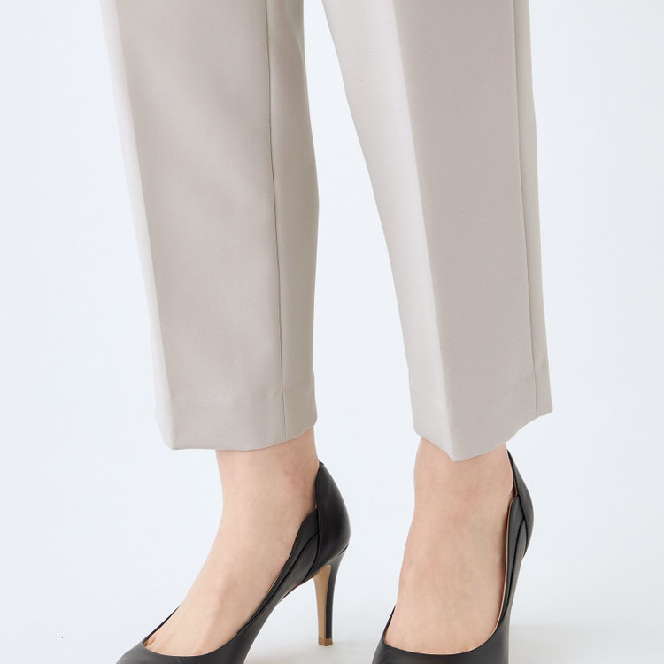 KONAKA　アウトレット 【WEB限定/OUTLET/汚れ・キズ等有】【mirum purple】【年間】タックテーパードパンツ/グレージュ グレー淡色