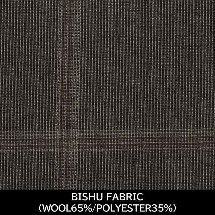 ジョンピアース 【パターンオーダー】【JOHN PEARSE WHITE 4釦1掛ダブル】【春夏】スーツ/BISHU FABRIC/グレー×チェック(WOOL65%/POLYESTER35%) グレー系(灰)