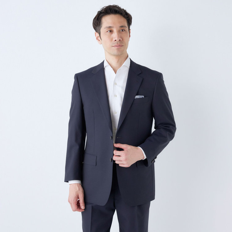 ドナートヴィンチ 【Donato Vinci Italy】【春夏】2釦シングルスーツ 1タック/ネイビー×カルゼ/REAL BLACK COLLECTION/NEW ZEALAND LIMITED WOOL/※裾上げ必要 紺中間