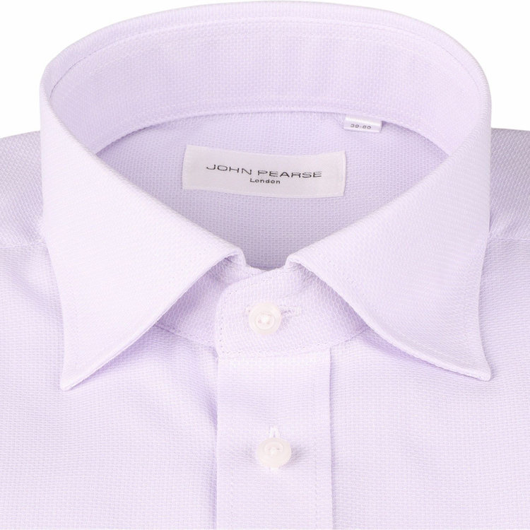 KONAKA　アウトレット 【WEB限定/OUTLET/汚れ・キズ等有】【JOHN PEARSE White】【形態安定】ワイドカラードレスシャツ/パープル×ドビー/Oil guard パープル系(紫)