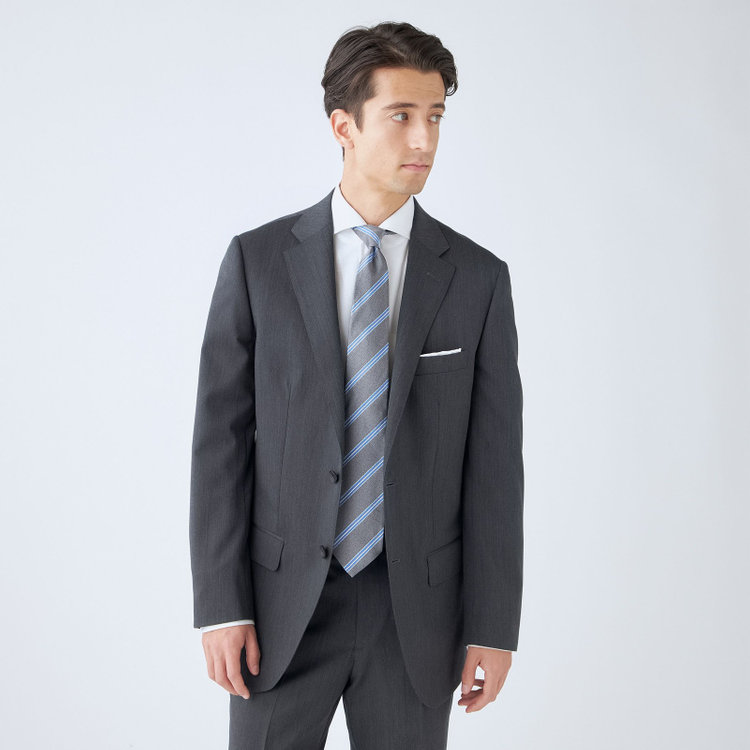ドナートヴィンチウォモ 【THE 神 SUIT】【Donato Vinci Italy UOMO】【秋冬】2釦シングルスーツ 0タック/グレー×ソリッド/NEW ZEALAND WOOL SUPER170'S/SustainaBee Wool/※裾上げ必要 グレー濃色