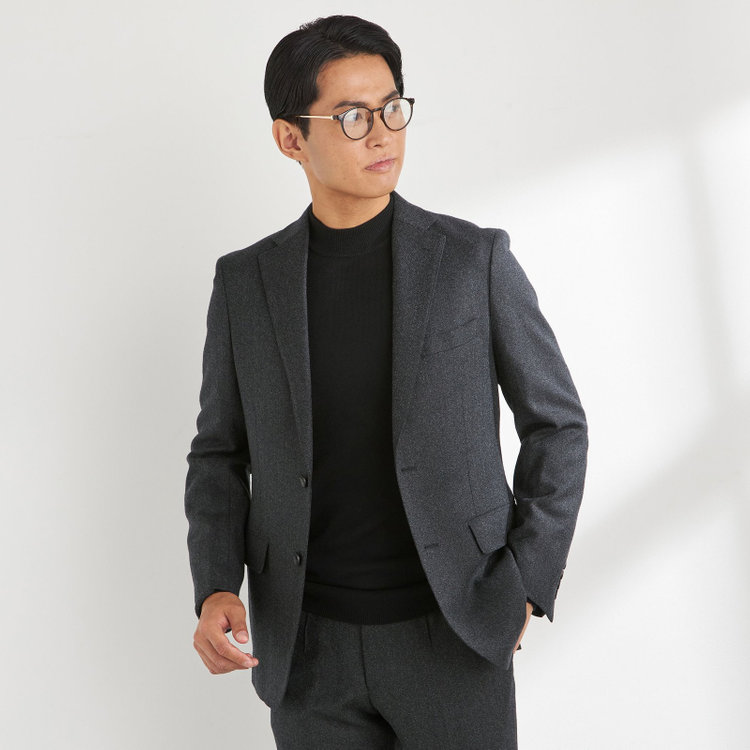 ＪＰ コンフォート 【THE 神 SUIT】【JOHN PEARSE comfort】【秋冬】2釦シングルスーツ ショートタック/ダークグレー/ウエストムーブ/REDA ACTIVE/NEW ZEALAND MERINO/SHOWER CLEAN/※裾上げ必要 グレー淡色