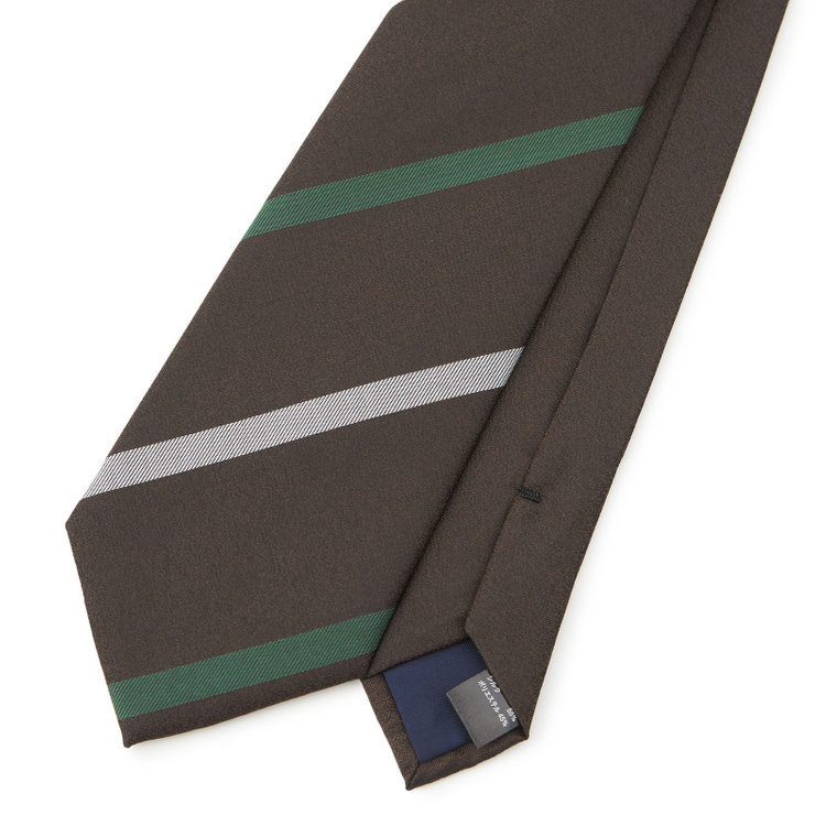 ソノタ（KONAKA用） 土佐兄弟コラボネクタイ＜社会人応援＞【弟】シルクブレンドストライプネクタイ/ブラウン/「ヤキニクタベタイ」 その他