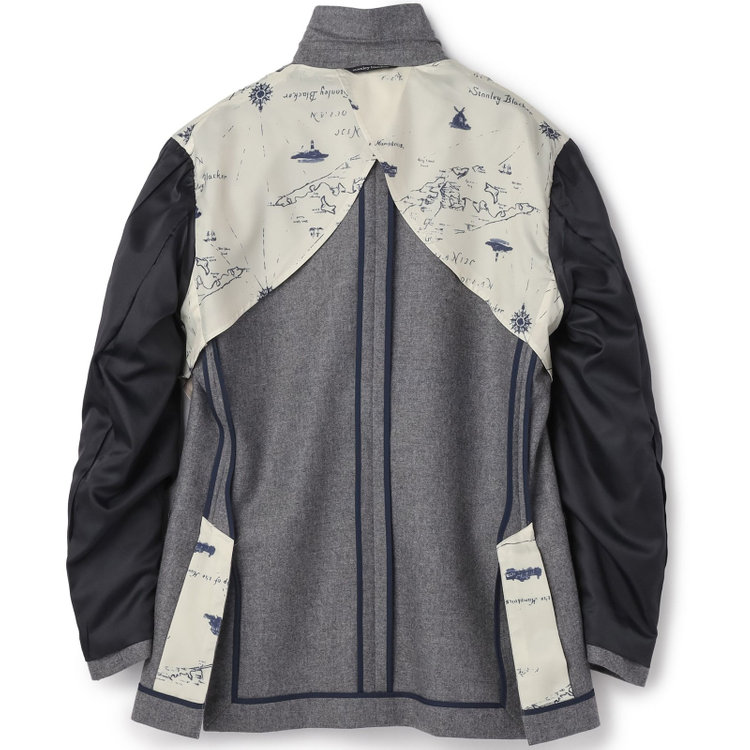 スタンリーブラッカ 【stanley blacker new york】【秋冬】2釦ジャケット/ライトフランネル グレー淡色
