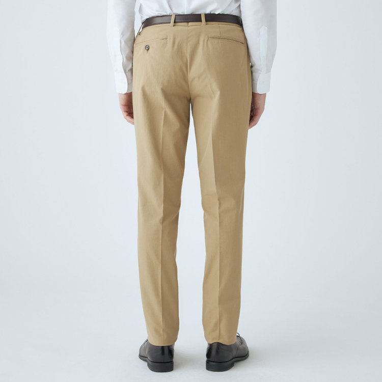 スタンリーブラッカ 【stanley blacker new york】【春夏】1タックストレッチパンツ/ベージュ/ウエストシャーリング仕様/※裾上げ必要 茶淡色