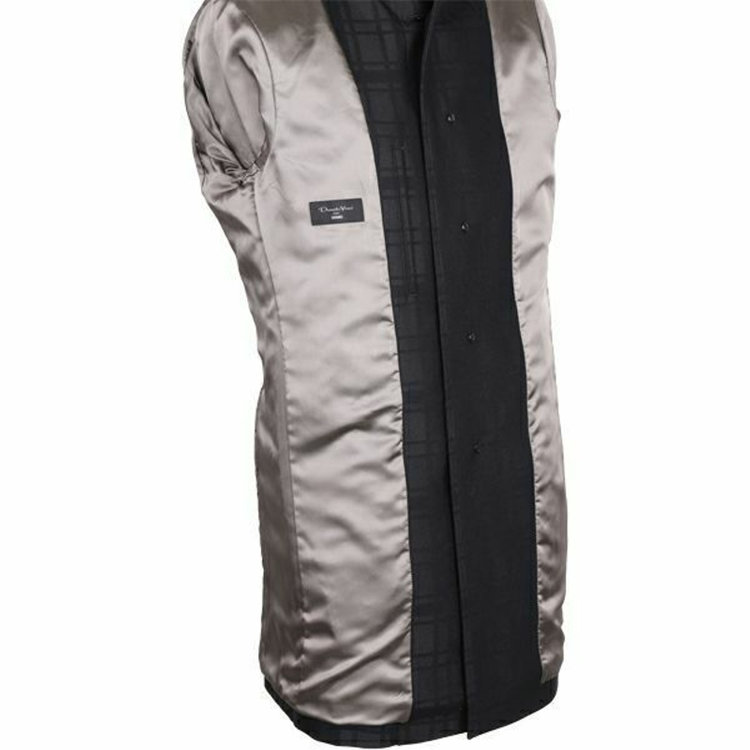 ドナートヴィンチウォモ 【Donato Vinci Italy Uomo】スタンドカラーコート/ブラック×チェック ブラック系(黒)