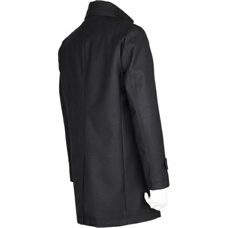 ドナートヴィンチウォモ 【Donato Vinci Italy Uomo】スタンドカラーコート/ブラック×チェック ブラック系(黒)