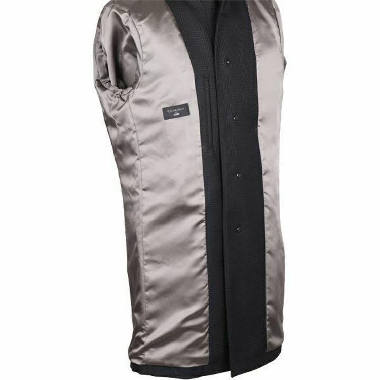 ドナートヴィンチウォモ 【Donato Vinci Italy Uomo】スタンドカラーコート/ブラック×チェック ブラック系(黒)