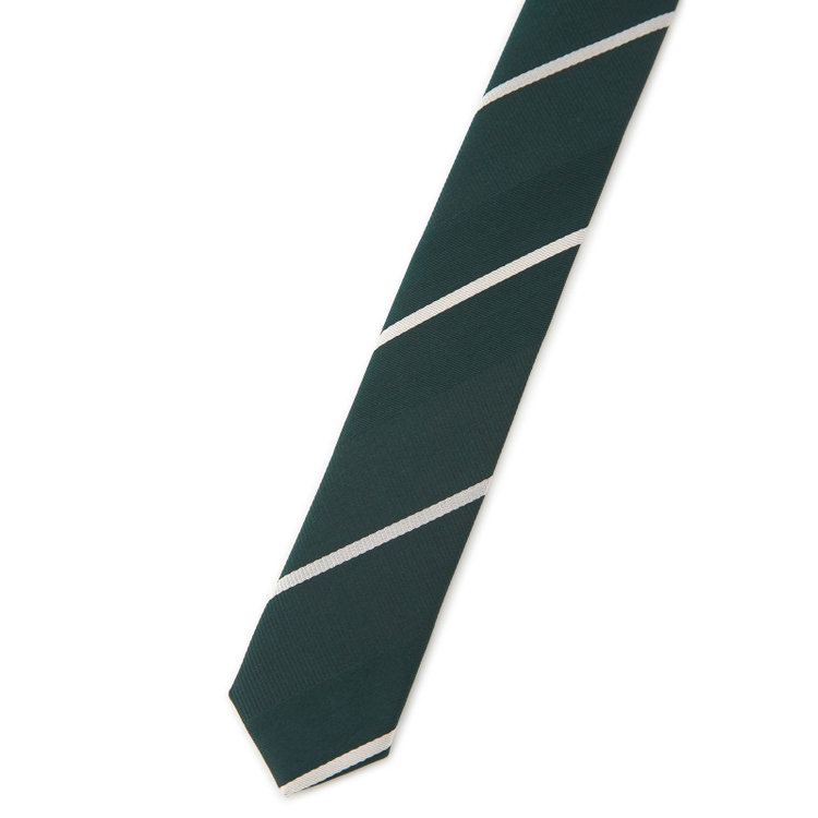ジョンピアース 【JOHN PEARSE White】シルクポリエステルストライプ柄ネクタイ/8.0㎝幅/グリーン その他