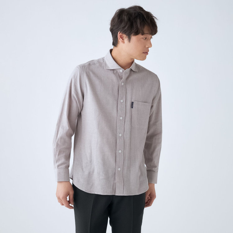 スタンリーブラッカ 【stanley blacker new york】【長袖】カッタウェイシャツ/グレー グレー淡色