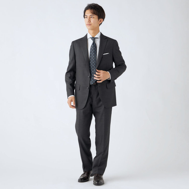 ＫＡＮＳＡＩＭＡＮ 【KANSAIMAN collection】【秋冬】2釦シングルスーツ ショートタック/グレー/REAL GRAY COLLECTION/NEW ZEALAND WOOL SHOWER CLEAN/SustainaBee Wool/※裾上げ必要 グレー濃色